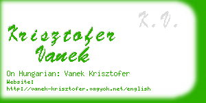 krisztofer vanek business card